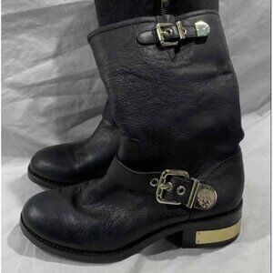 Women's Vince Camuto 'Winchell' Black Leather Moto Boo in great condition size 8